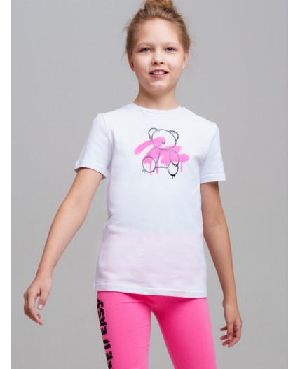 Фуфайка трикотажная для девочек (футболка) белый