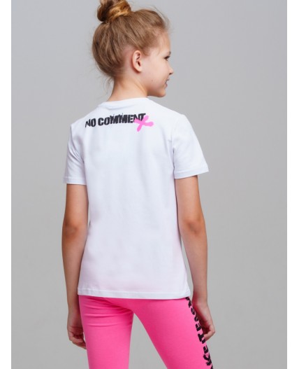 Фуфайка трикотажная для девочек (футболка) белый