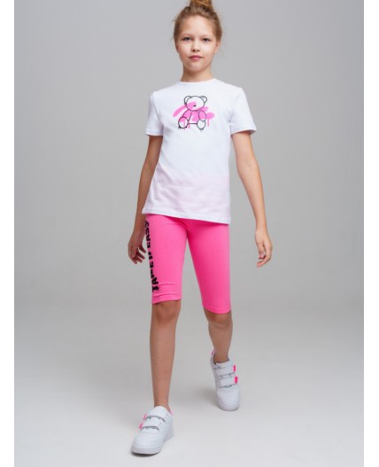 Фуфайка трикотажная для девочек (футболка) белый