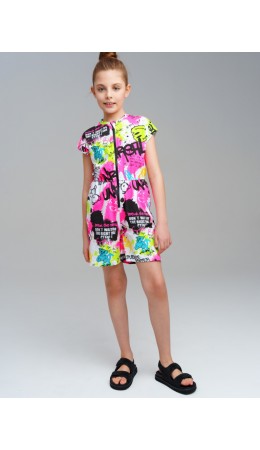 Комбинезон трикотажный для девочек разноцветный