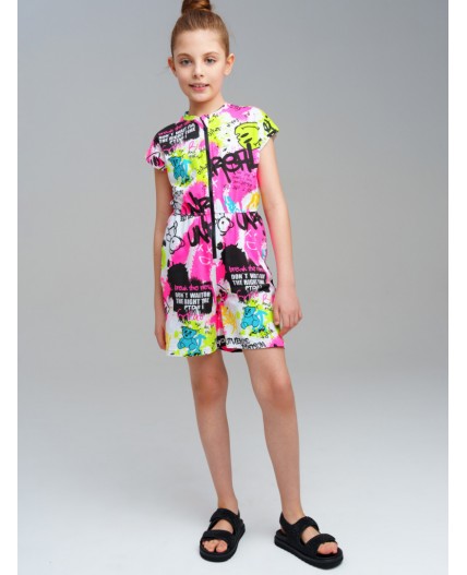 Комбинезон трикотажный для девочек разноцветный