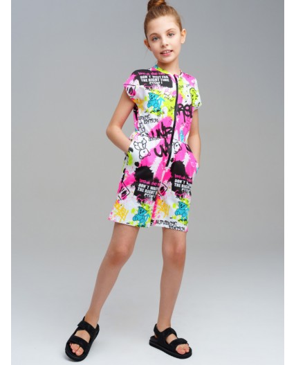 Комбинезон трикотажный для девочек разноцветный