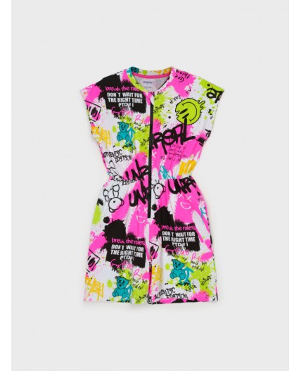 Комбинезон трикотажный для девочек разноцветный