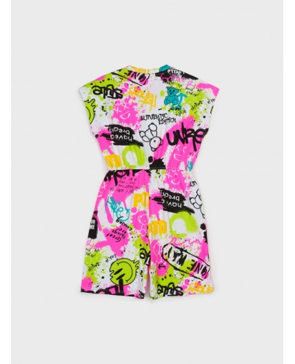 Комбинезон трикотажный для девочек разноцветный