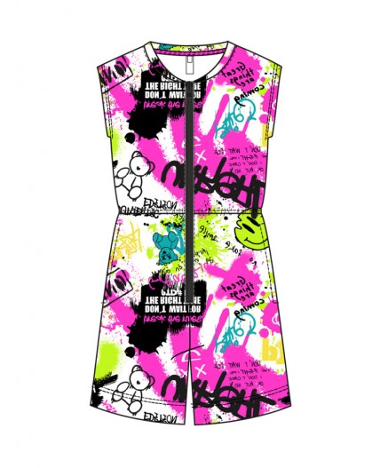 Комбинезон трикотажный для девочек разноцветный