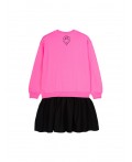 Платье трикотажное для девочек фуксия,черный