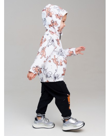 Куртка детская текстильная с полиуретановым покрытием для девочек (ветровка) белый,коричневый