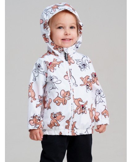 Куртка детская текстильная с полиуретановым покрытием для девочек (ветровка) белый,коричневый