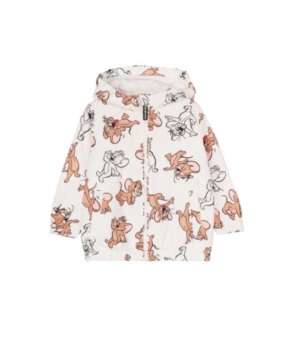 Куртка детская текстильная с полиуретановым покрытием для девочек (ветровка) белый,коричневый