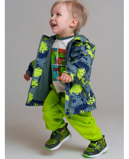 Куртка детская текстильная с полиуретановым покрытием для мальчиков (ветровка) зеленый,темно-зеленый,светло-зеленый