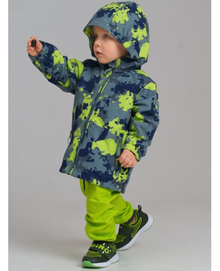 Куртка детская текстильная с полиуретановым покрытием для мальчиков (ветровка) зеленый,темно-зеленый,светло-зеленый