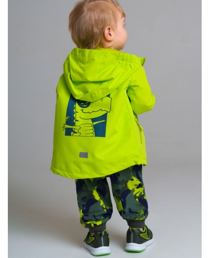 Куртка детская текстильная с полиуретановым покрытием для мальчиков (ветровка) светло-зеленый
