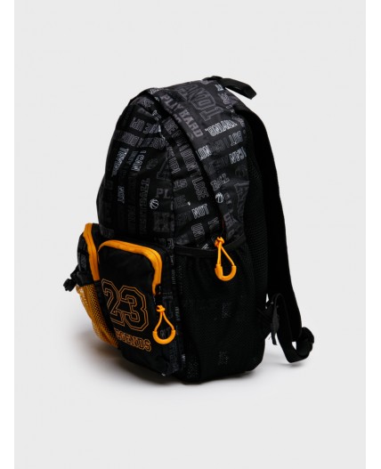 Рюкзак текстильный для мальчиков черный,оранжевый