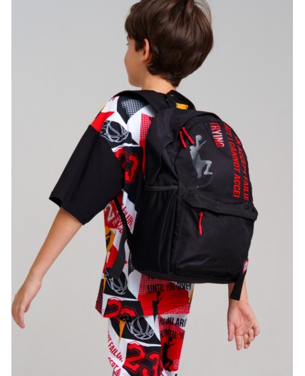 Рюкзак текстильный для мальчиков черный,красный