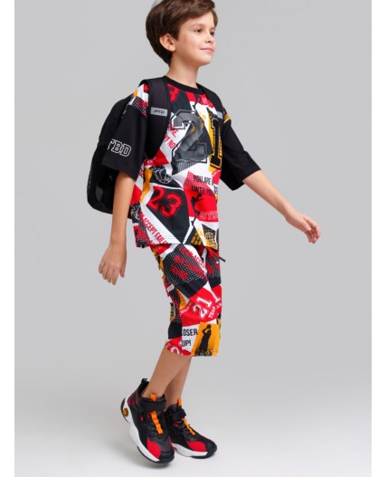 Рюкзак текстильный для мальчиков черный,красный