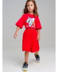 Юбка-шорты трикотажные для девочек красный