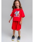 Юбка-шорты трикотажные для девочек красный