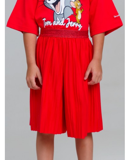 Юбка-шорты трикотажные для девочек красный