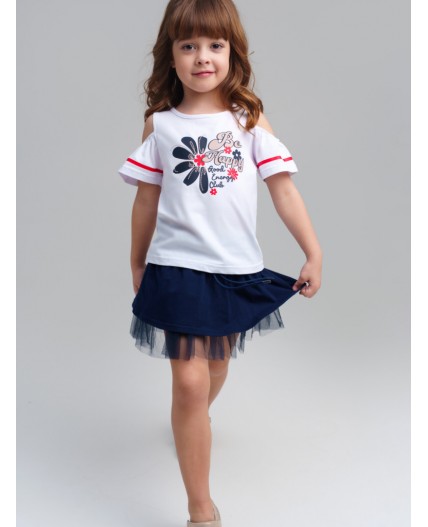 Фуфайка трикотажная для девочек (футболка) белый