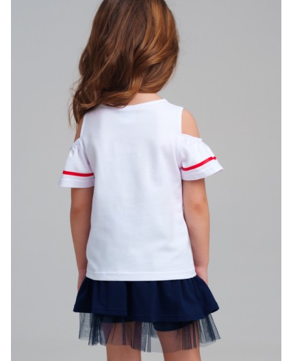 Фуфайка трикотажная для девочек (футболка) белый