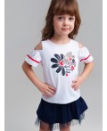Фуфайка трикотажная для девочек (футболка) белый