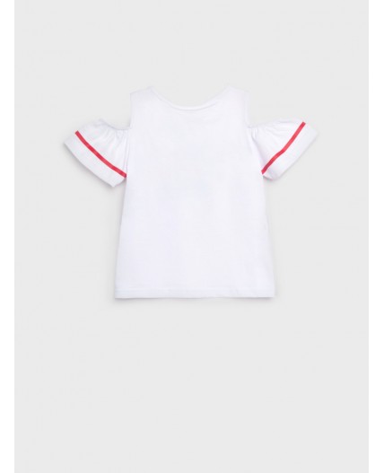 Фуфайка трикотажная для девочек (футболка) белый