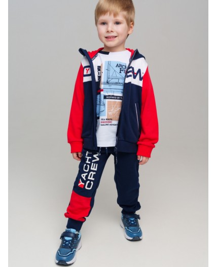 Брюки трикотажные для мальчиков тёмно-синий,красный