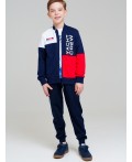 Толстовка трикотажная для мальчиков тёмно-синий,белый,красный