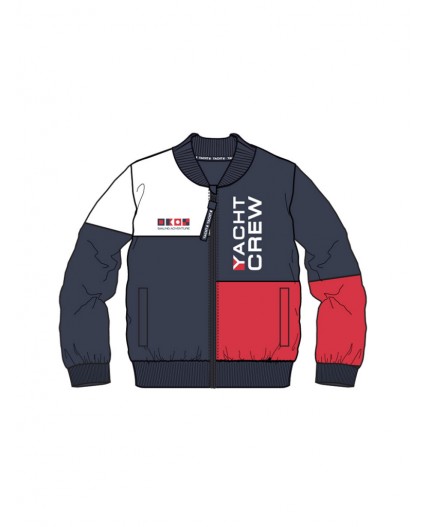 Толстовка трикотажная для мальчиков тёмно-синий,белый,красный