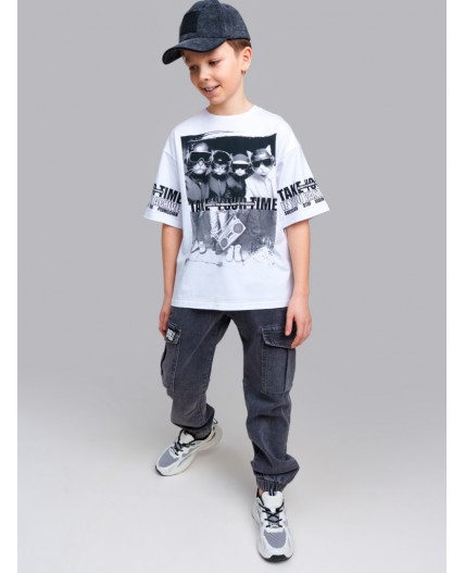 Кепка текстильная для мальчиков светло-серый