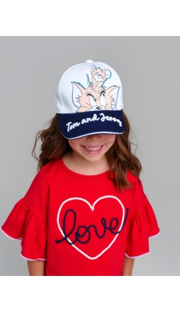 Кепка текстильная для девочек белый,черный