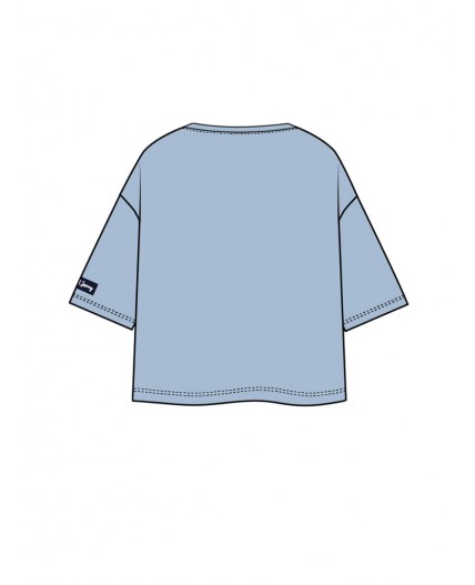 Фуфайка трикотажная для девочек (футболка) голубой