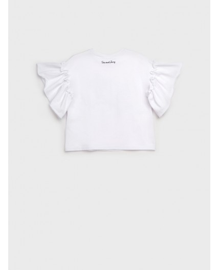 Фуфайка трикотажная для девочек (футболка) белый