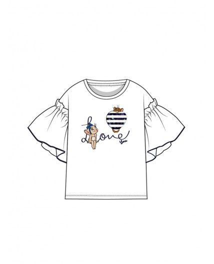 Фуфайка трикотажная для девочек (футболка) белый