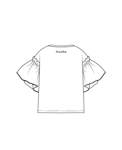 Фуфайка трикотажная для девочек (футболка) белый