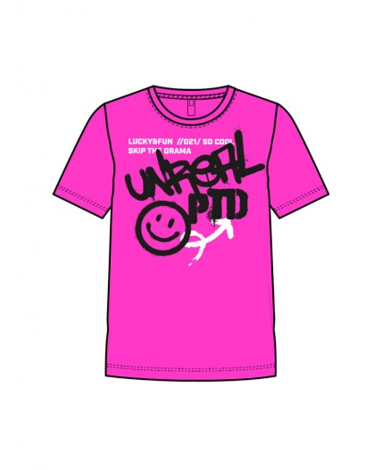 Фуфайка трикотажная для девочек (футболка) фуксия,черный