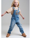 Полукомбинезон текстильный джинсовый для девочек голубой