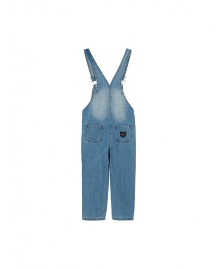 Полукомбинезон текстильный джинсовый для девочек голубой