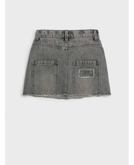Юбка текстильная джинсовая для девочек серый