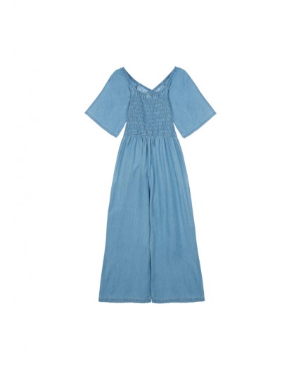 Комбинезон текстильный джинсовый для девочек голубой