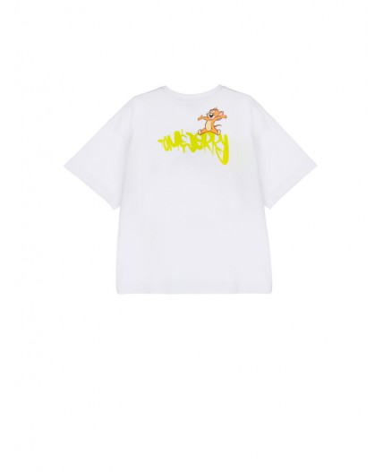 Фуфайка трикотажная для девочек (футболка) белый