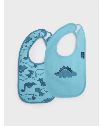 Нагрудник детский трикотажный для мальчиков, 2 шт в комплекте голубой