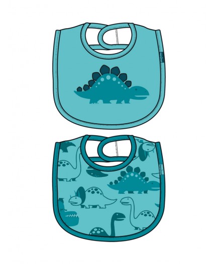 Нагрудник детский трикотажный для мальчиков, 2 шт в комплекте голубой