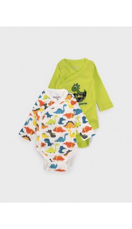 Боди детское трикотажное для мальчиков, 2 шт в комплекте разноцветный