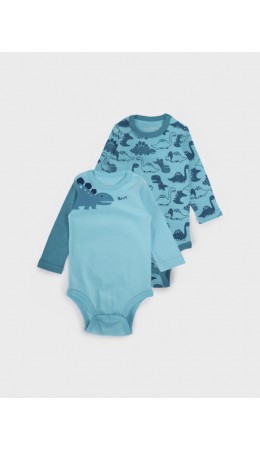 Боди детское трикотажное для мальчиков, 2 шт в комплекте голубой