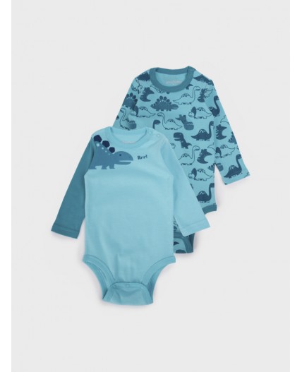 Боди детское трикотажное для мальчиков, 2 шт в комплекте голубой