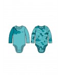 Боди детское трикотажное для мальчиков, 2 шт в комплекте голубой
