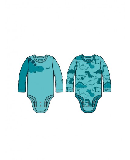 Боди детское трикотажное для мальчиков, 2 шт в комплекте голубой