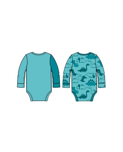 Боди детское трикотажное для мальчиков, 2 шт в комплекте голубой