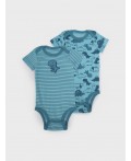 Боди детское трикотажное для мальчиков, 2 шт в комплекте голубой